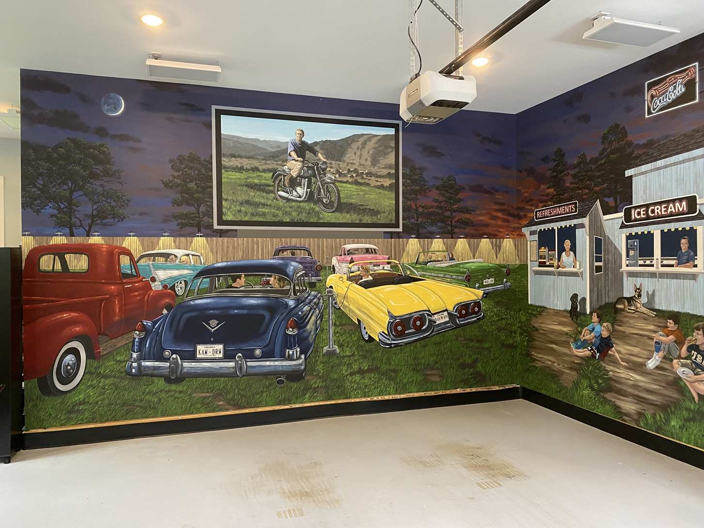 1950s Drive In Theater Mural 1