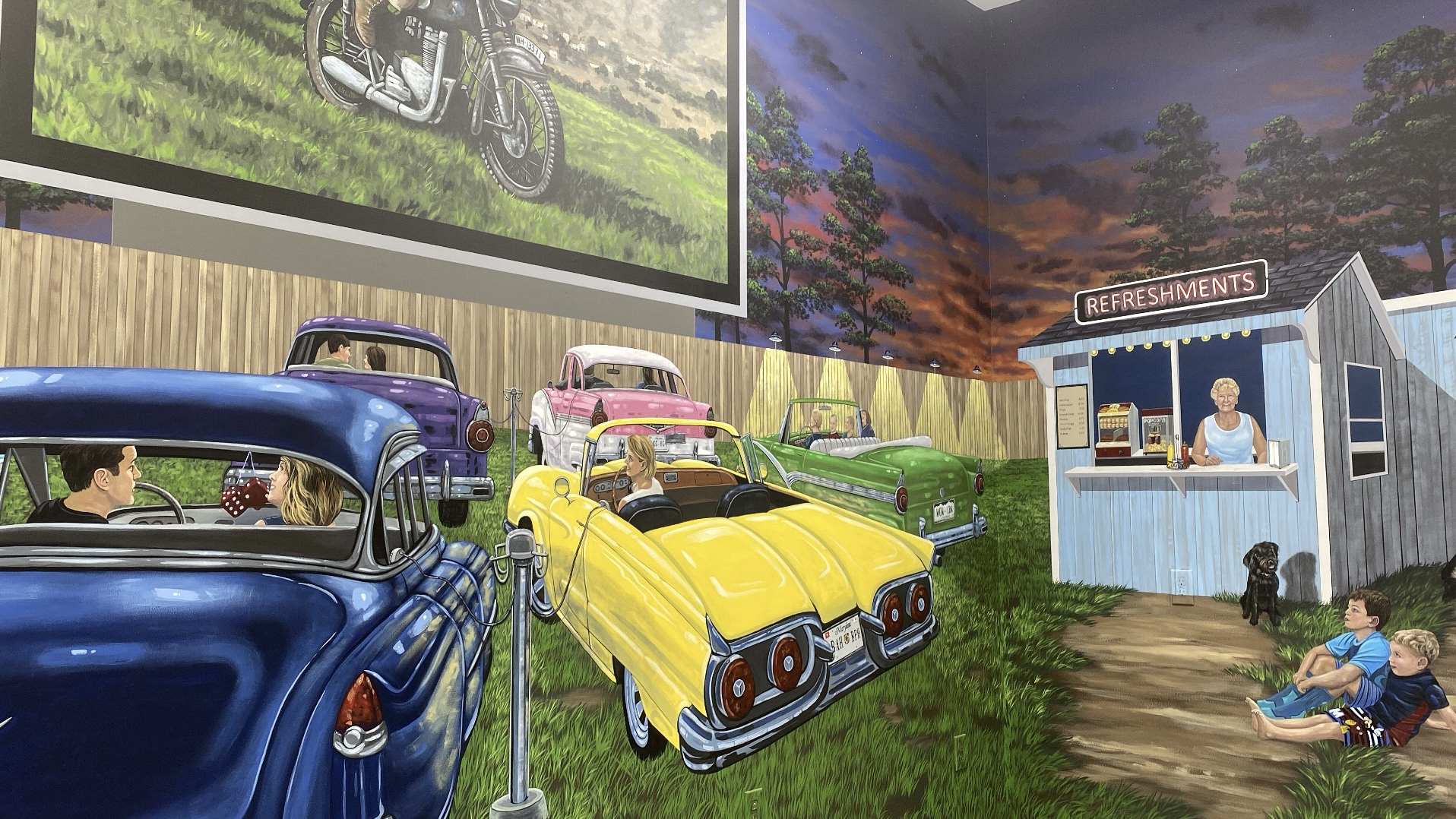 1950s Drive In Theater Mural 2