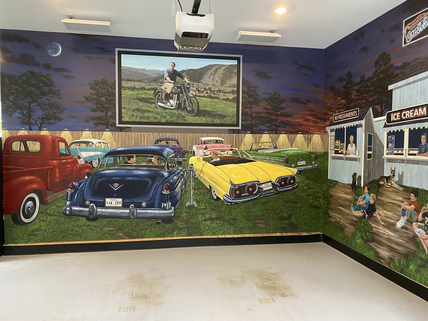 1950s Drive In Theater Mural 8