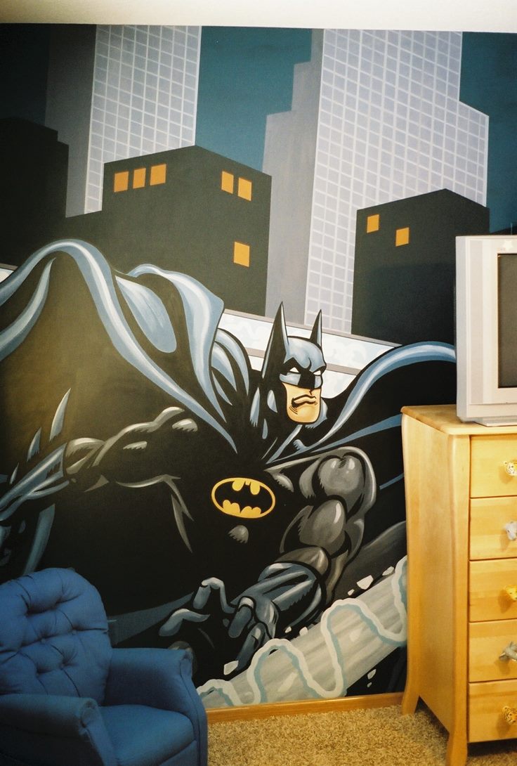 Batman With Bat Trim Mural 8