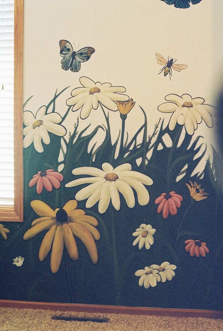 Big Flowers And Bugs Mural 3