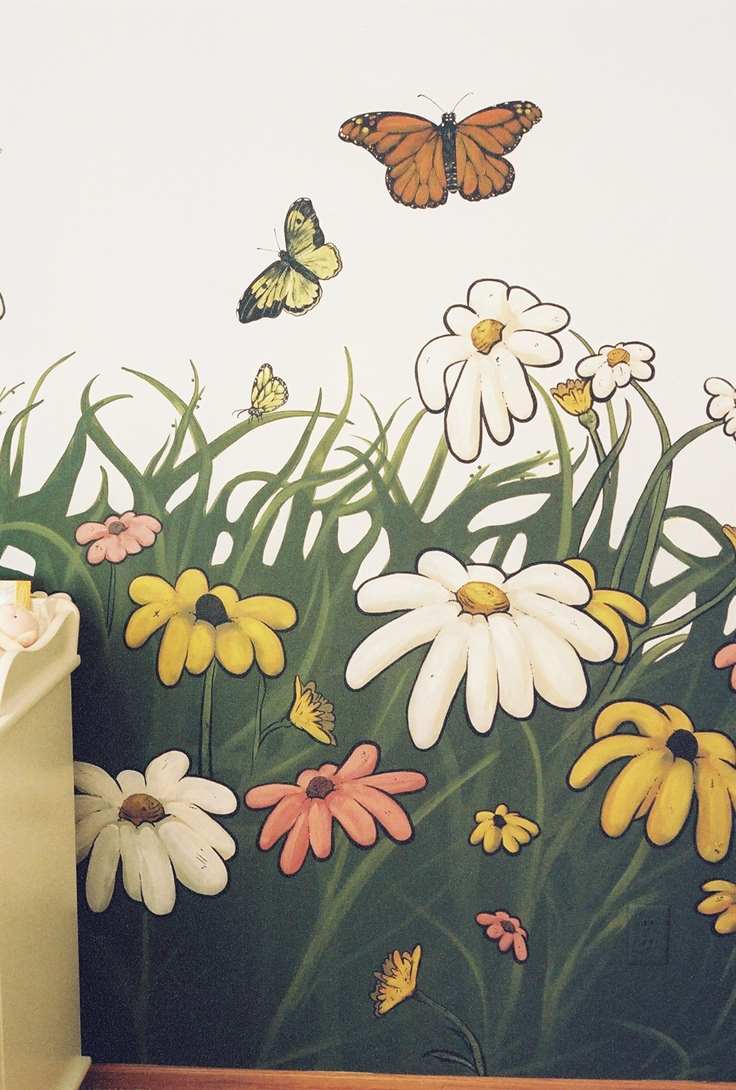 Big Flowers And Bugs Mural 5