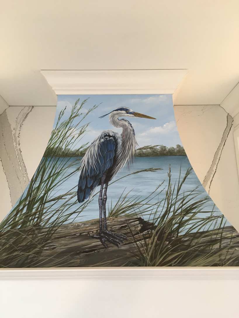 Blue Heron Rangehood Mural 4