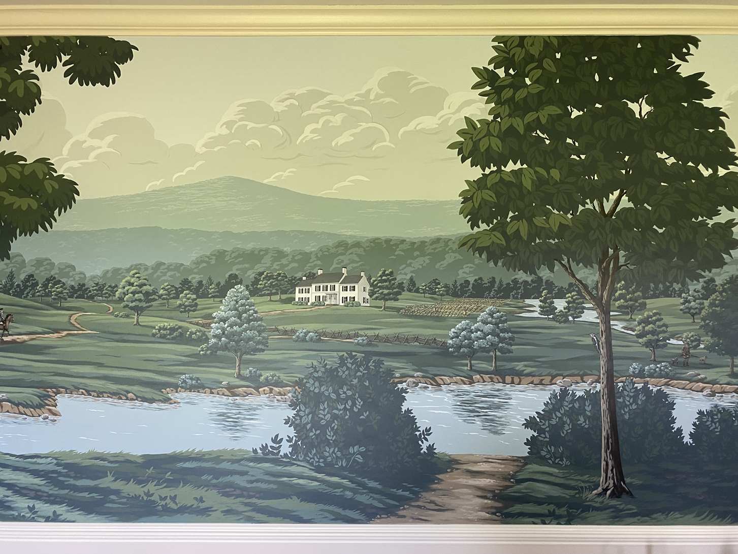Colonial Style Mural In A Library 2