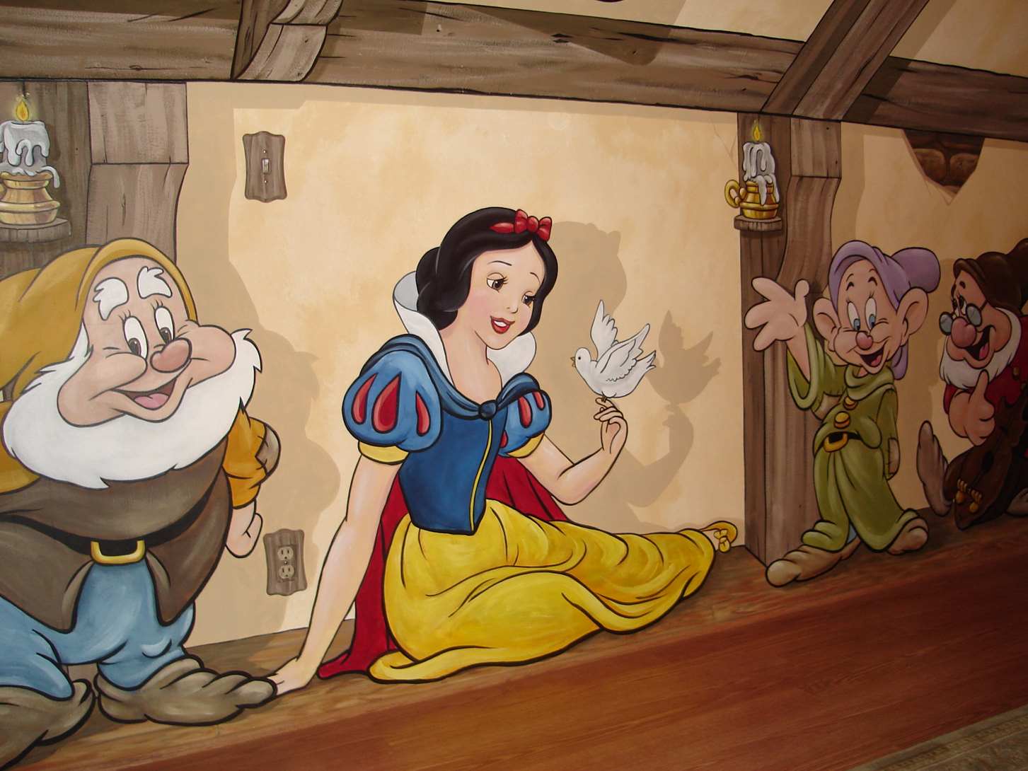 Snow White And The Seven Dwarfs Cottage Mural 1
