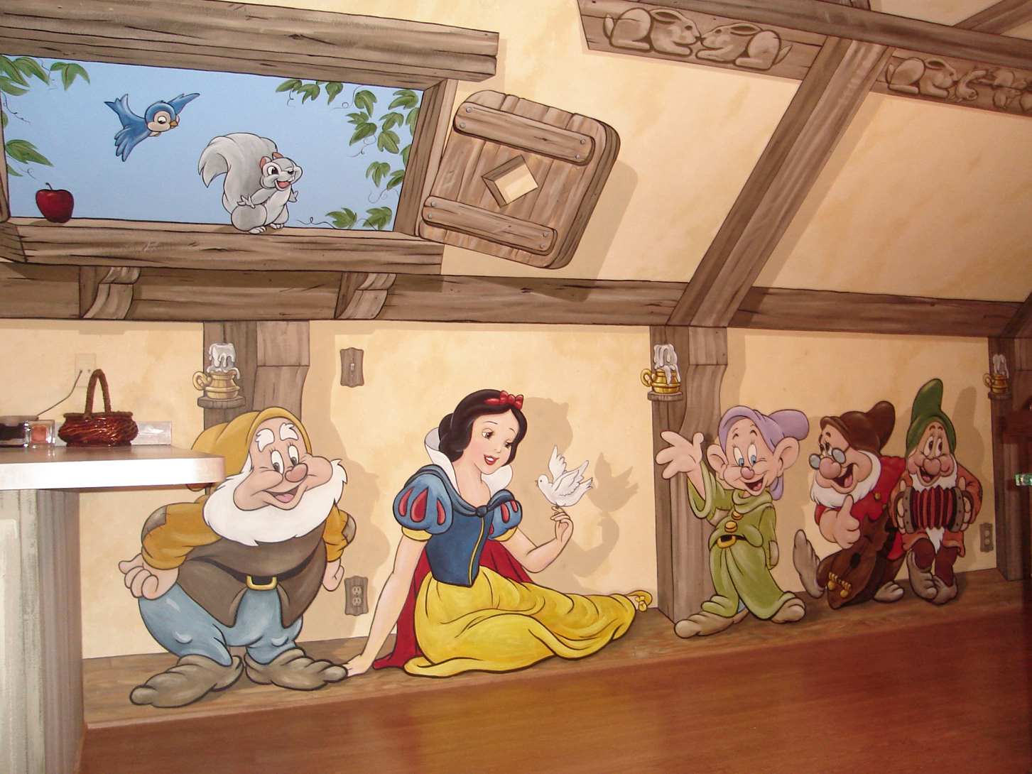 Snow White And The Seven Dwarfs Cottage Mural 48