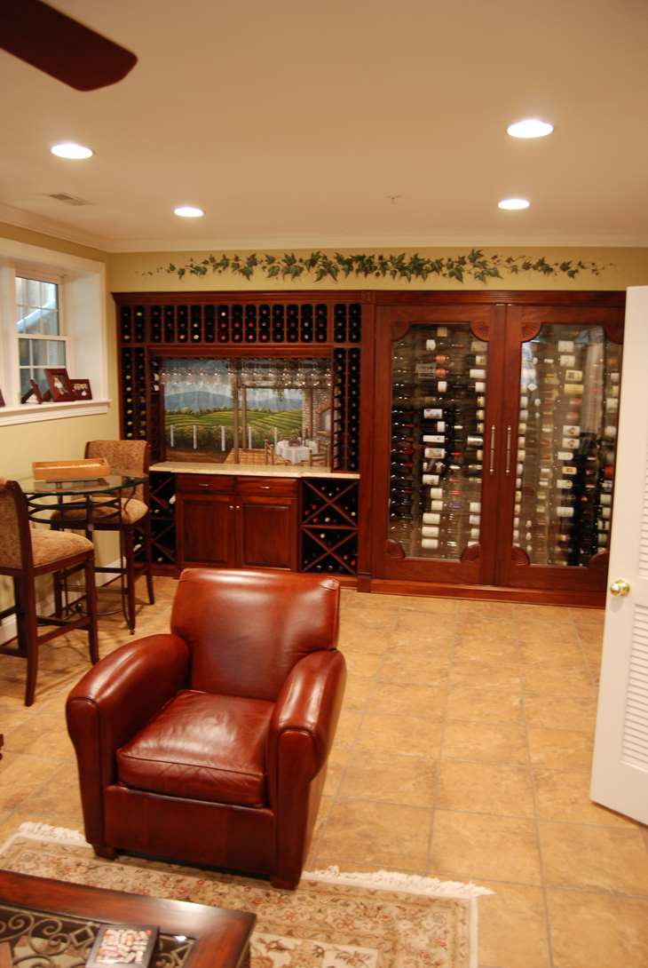 Wine Cellar Wall Window And Vines Mural 6